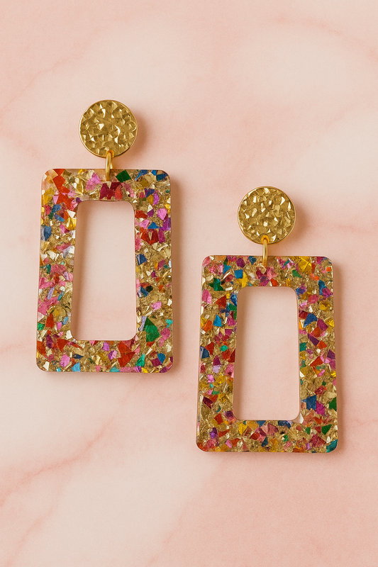 Avery Confetti Drop Earrings – Unicorn Glitter - House of Hues