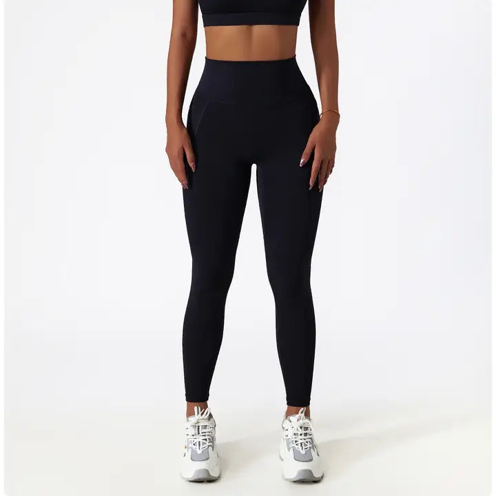 Gabriella High-Waist Leggings with Pocket – Jet Black - House of Hues