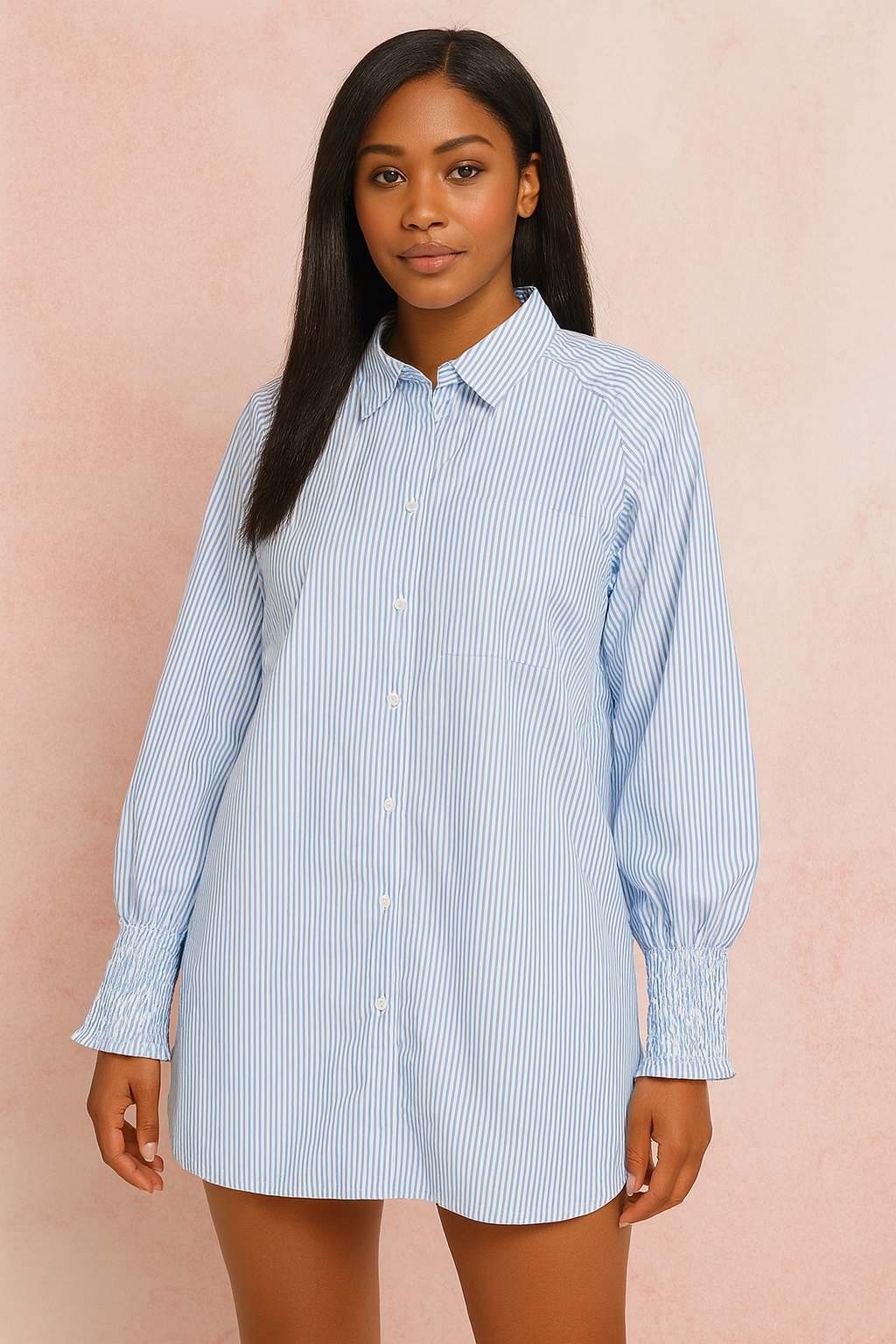 Skyline Stripe Button-Up Blouse - House of Hues