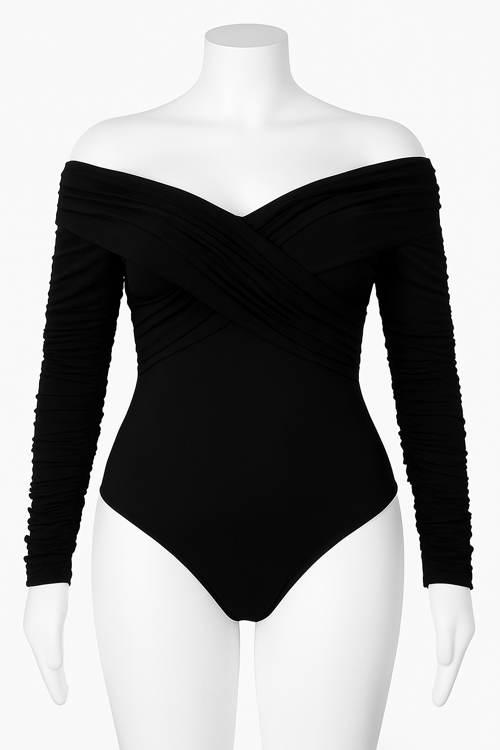 Brandy Ruched Off-Shoulder Bodysuit - House of Hues