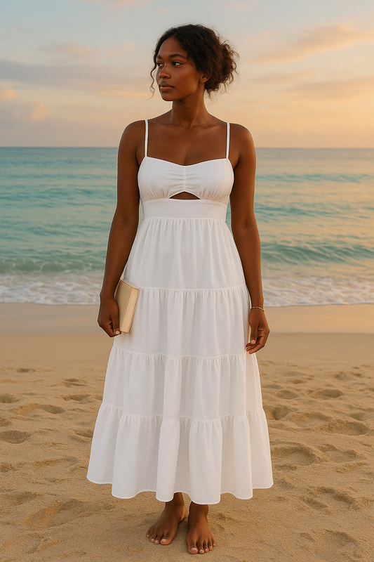 Seabreeze Cutout Tiered Maxi Dress - House of Hues