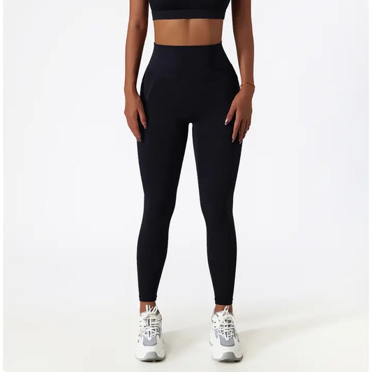 Gabriella High-Waist Leggings with Pocket – Jet Black - House of Hues