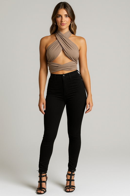 Wrap Me Right Convertible Halter – Taupe - House of Hues