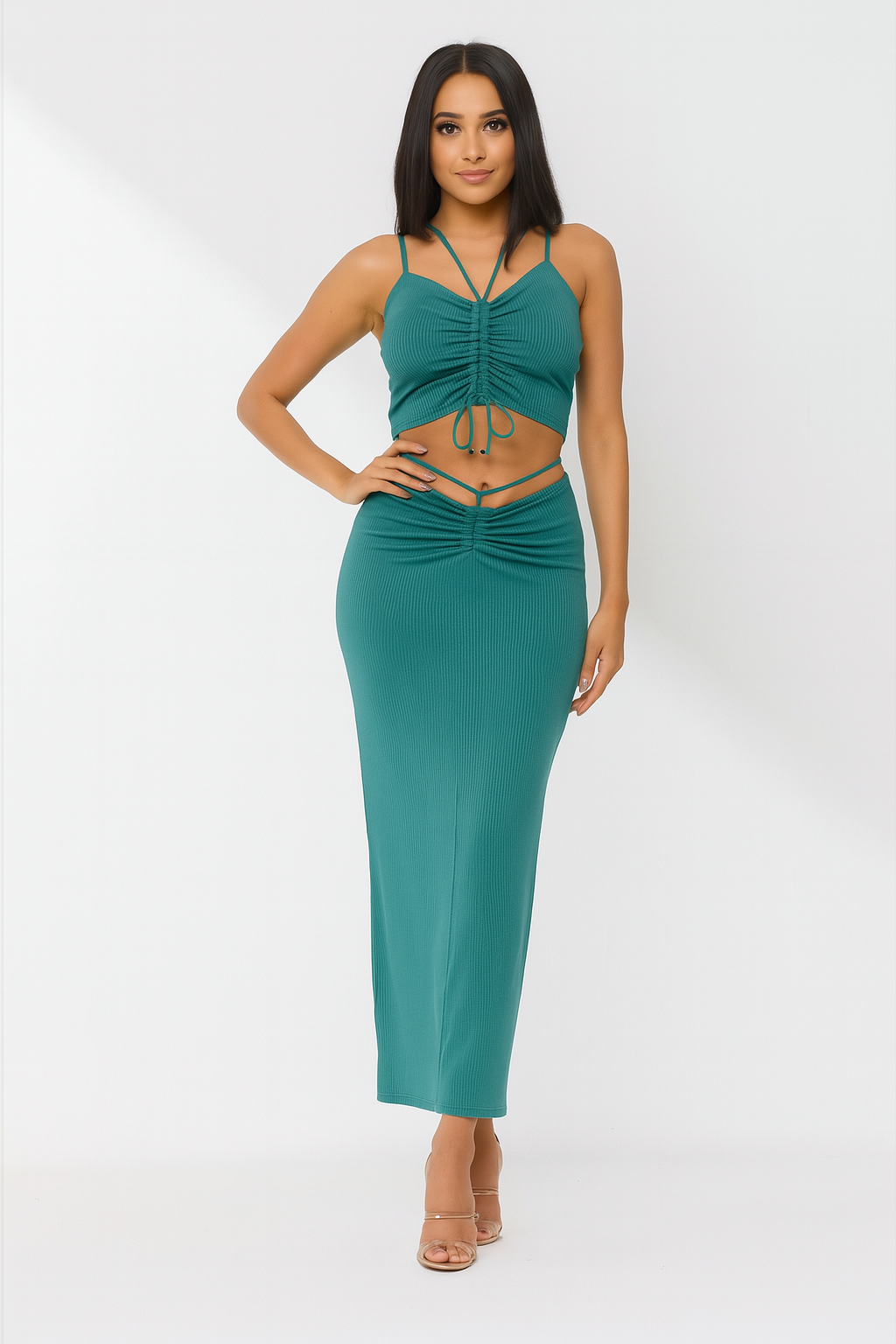 Product Name: Teal Sunset Two-Piece Maxi Set - House of Hues