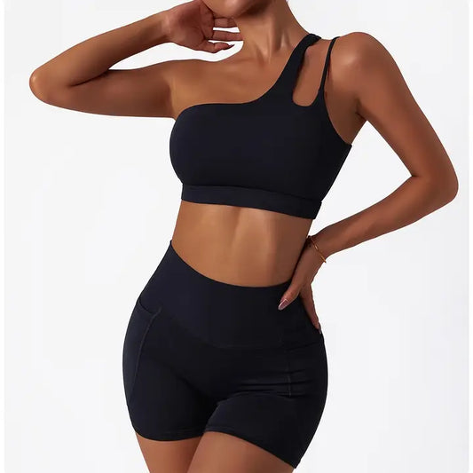 The Gabriella Asymmetric Sports Bra - House of Hues