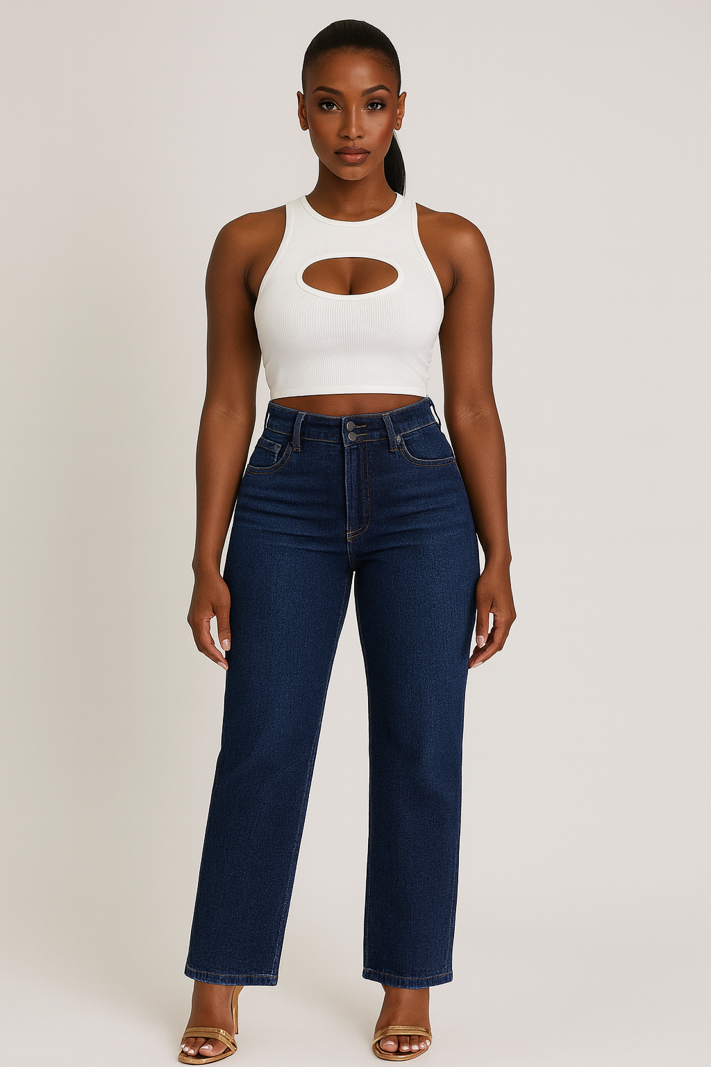 Leshay Double Button Wide Leg Jeans - House of Hues